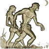 Primeval Walkers - high-relief STL model for CNC wood carving