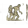 Primeval Walkers - high-relief STL model for CNC wood carving