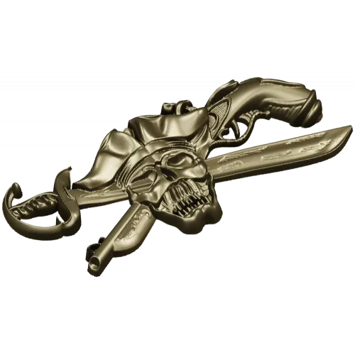 Pirate Skull Emblem STL for CNC