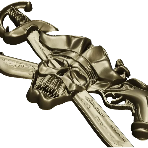 Pirate Skull Emblem STL for CNC