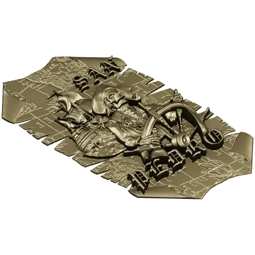 Pirate Captain Bas-Relief STL 3D Model for CNC