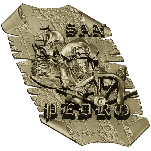 Pirate Captain Bas-Relief STL 3D Model for CNC