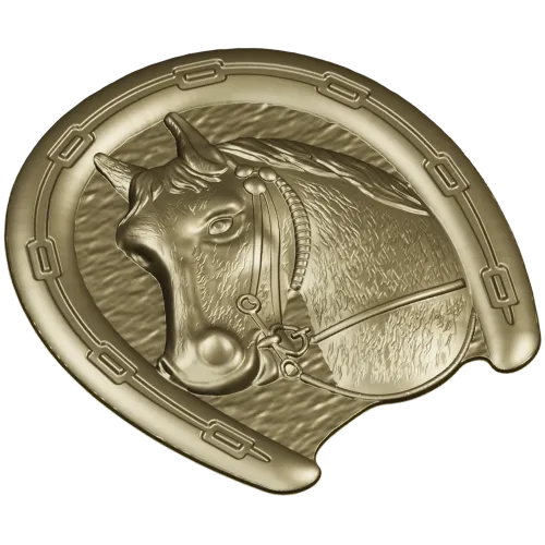 Horseshoe Horse Head STL 3D Model for CNC