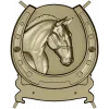 Horseshoe Horse Head Relief STL