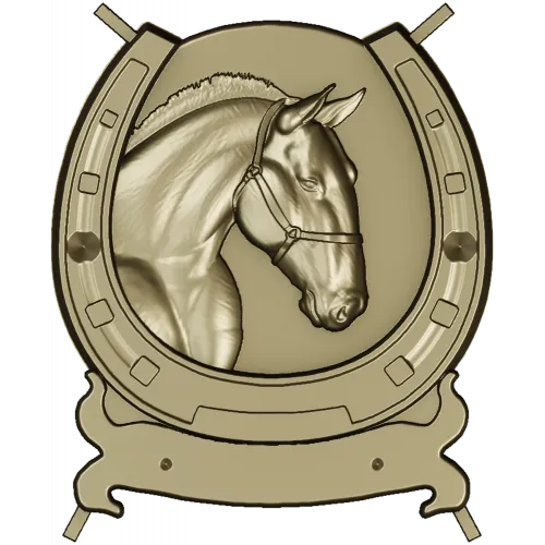Horseshoe Horse Head Relief STL