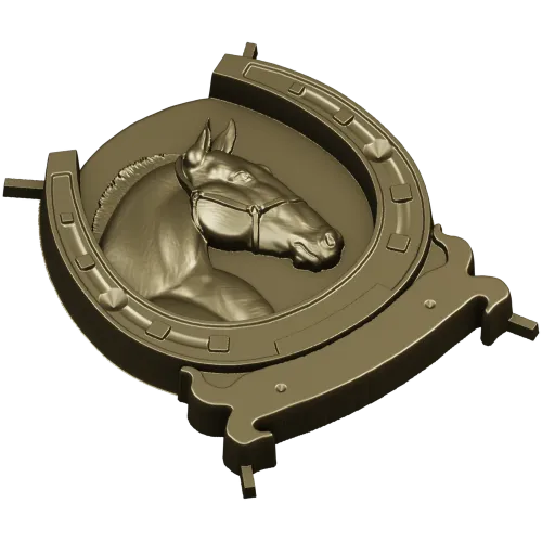 Horseshoe Horse Head Relief STL