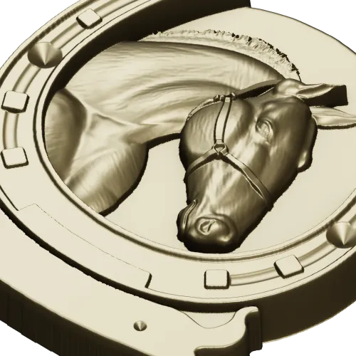 Horseshoe Horse Head Relief STL