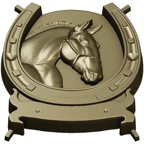 Horseshoe Horse Head Relief STL
