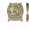 Horseshoe Horse Head Relief STL