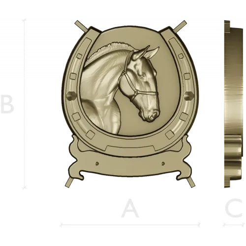 Horseshoe Horse Head Relief STL