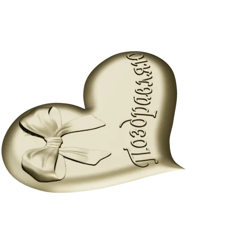 Heart-shaped bow bas-relief STL for CNC carving