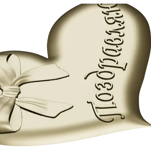 Heart-shaped bow bas-relief STL for CNC carving