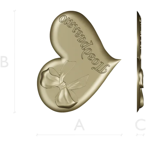 Heart-shaped bow bas-relief STL for CNC carving