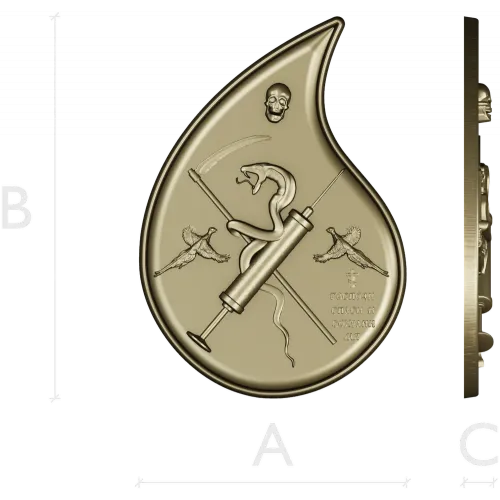 Final Drop teardrop medallion - STL 3D model for CNC