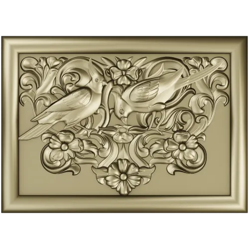 Songbird Arabesque Relief - STL model for CNC milling