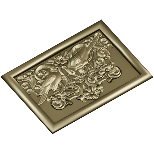 Songbird Arabesque Relief - STL model for CNC milling