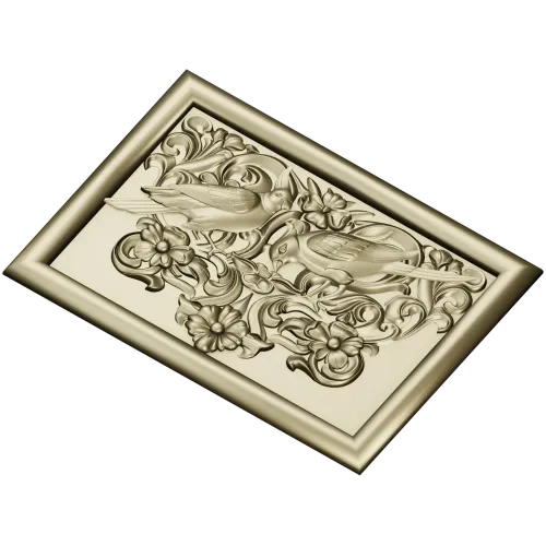 Songbird Arabesque Relief - STL model for CNC milling