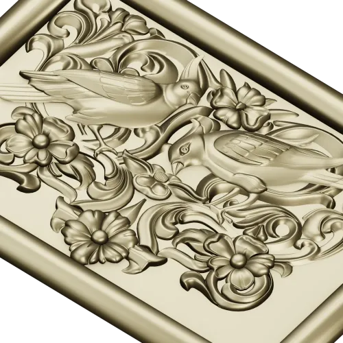 Songbird Arabesque Relief - STL model for CNC milling