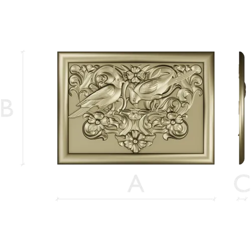 Songbird Arabesque Relief - STL model for CNC milling