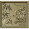 Павлин и пионы - 3D модель STL для ЧПУ (панель)