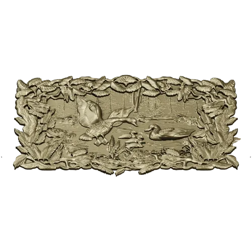 Прудовая сцена - 3D панно с утками в формате STL