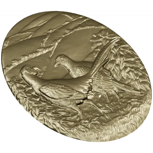 Фазаны в овальном медальоне - 3D модель STL для ЧПУ
