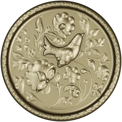 Songbird Floral Medallion - STL 3D model for CNC