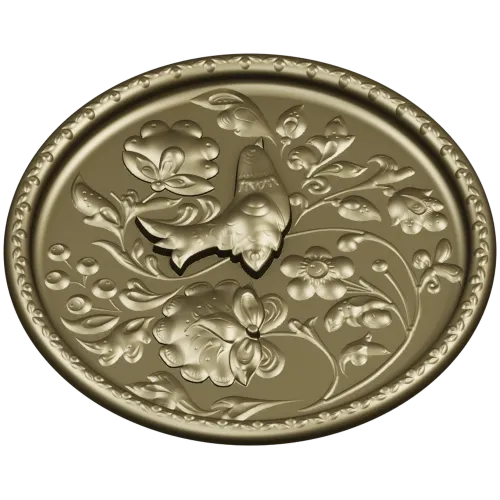 Songbird Floral Medallion - STL 3D model for CNC