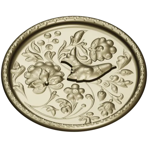 Songbird Floral Medallion - STL 3D model for CNC