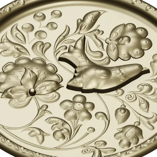Songbird Floral Medallion - STL 3D model for CNC