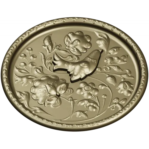 Songbird Floral Medallion - STL 3D model for CNC