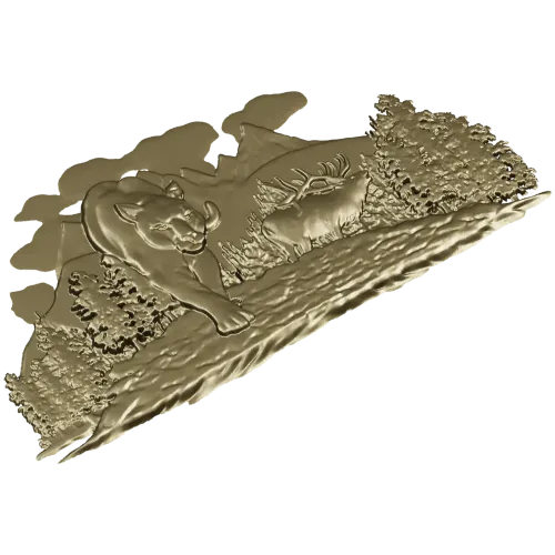 Пума в лесу - рельефная 3D модель STL для ЧПУ