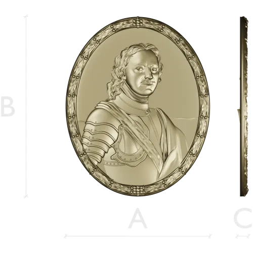 Peter I Oval Medallion - STL Relief for CNC