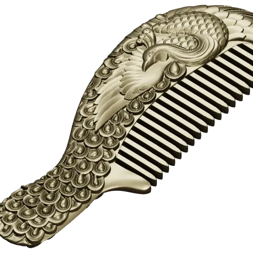 Ornate Phoenix Comb 3D STL for CNC carving