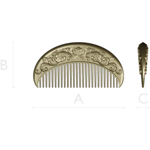 Lotus Crest Comb - STL 3D model for CNC milling