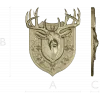 Stag Head Shield STL - High Relief CNC Model