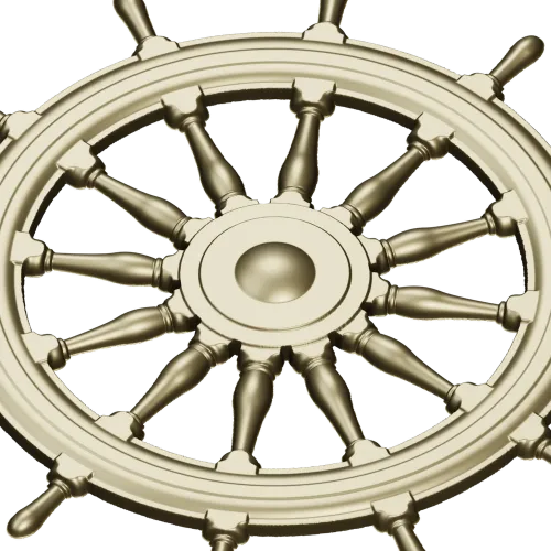 Ship's Wheel Helm - STL 3D Model for CNC Router