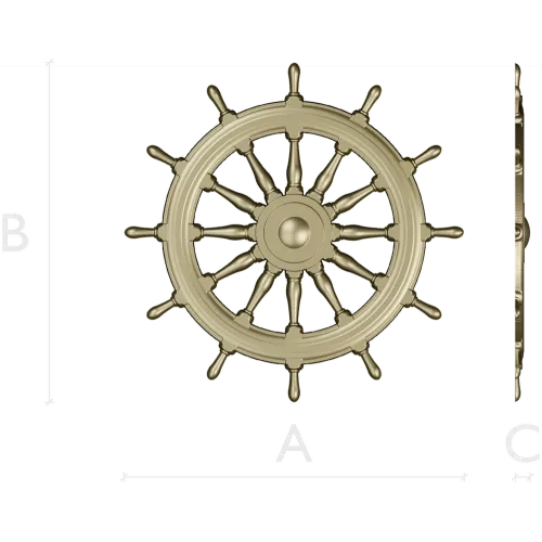 Ship's Wheel Helm - STL 3D Model for CNC Router