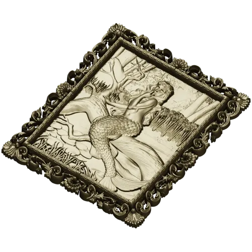 Sea Song Mermaid Relief - 3D STL Panel for CNC Milling
