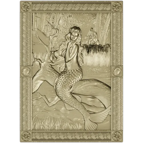 Mermaid high-relief panel STL for CNC