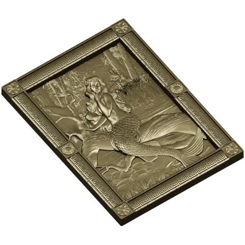 Mermaid high-relief panel STL for CNC