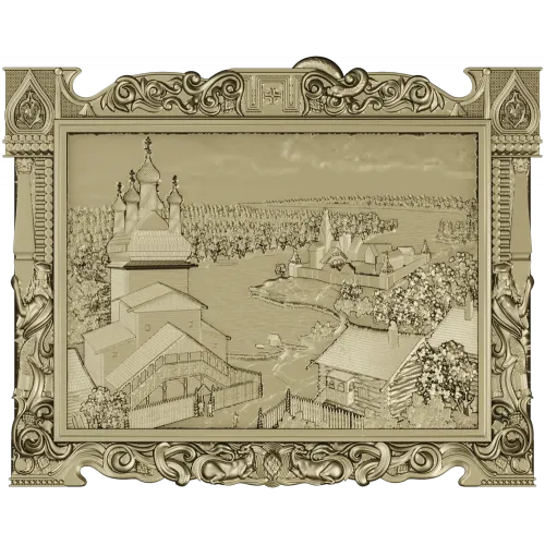 Rus' Riverview Carved Panel - detailed STL 3D model for CNC