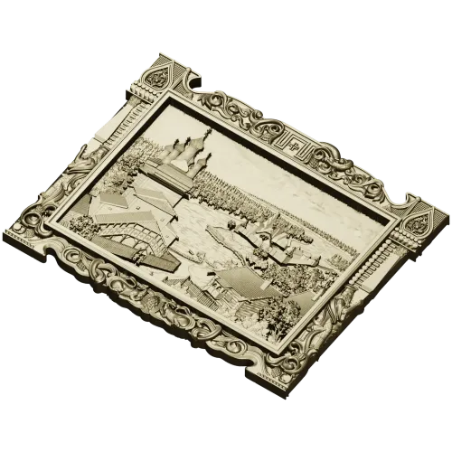 Rus' Riverview Carved Panel - detailed STL 3D model for CNC