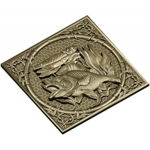 3D модель "Окунь в рамке" - stl панно для ЧПУ