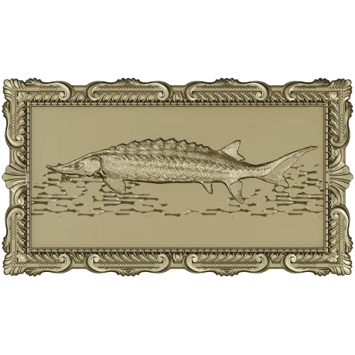 Baroque Sturgeon Relief - STL 3D model for CNC carving