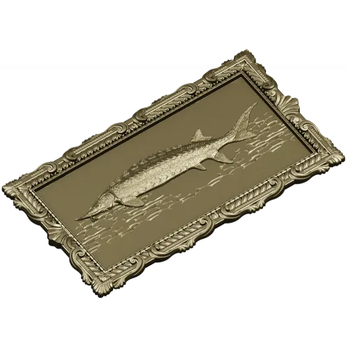 Baroque Sturgeon Relief - STL 3D model for CNC carving