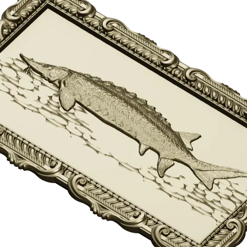 Baroque Sturgeon Relief - STL 3D model for CNC carving