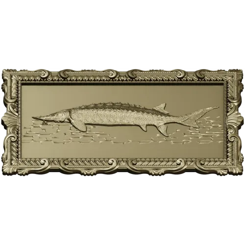 Baroque Sturgeon Relief - STL 3D model for CNC carving