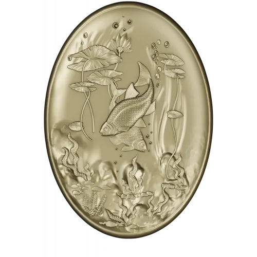 Oval Koi Pond Relief STL for CNC