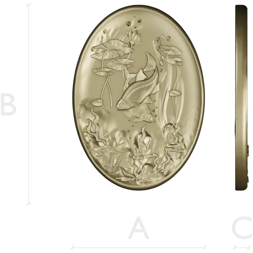 Oval Koi Pond Relief STL for CNC